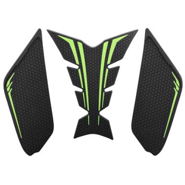 Imagem de Almofadas protetoras para tanque de motocicleta, design de favo de mel antiderrapante, compatível com Kawasaki Z900 2017-2025 (verde)