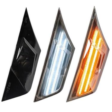 Imagem de HAHLOMEI Marcadores laterais de LED super brilhantes compatíveis com Honda Civic Sedan Coupe Hatchback de 10ª geração 2016-2021 com seta âmbar e luzes de LED branco para corrida/posição/estacionamento