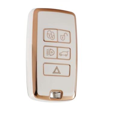 Imagem de Capa Protetora de Silicone Luxury para Chave Land Rover, Discovery, Velar, Range Rover Evoque, Sport, Vogue (BRANCO, MODELO 02)