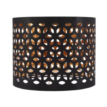 Imagem de Hollow-Out Fabric Lampshade for Desk and Floor Lamps Decorative Cloth Light Cover with Carved Design Easy Installation Softens Light for Bedroom and Living