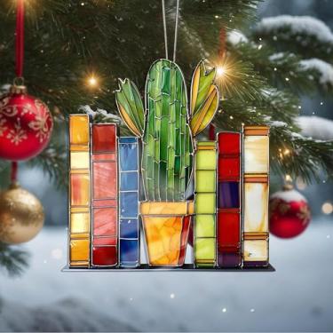 Imagem de Enfeites de Natal, livro de cristal, enfeites de árvore de Natal feitos à mão, decoração de carro e casa - presentes de Natal, decoração de artesanato em acrílico, ideias de troca de presentes para