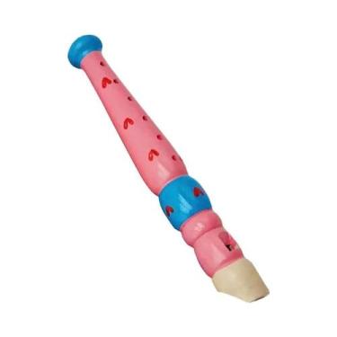 Imagem de Flauta De Madeira Infantil Em Formato De Desenho Animado Com 6 Furos E