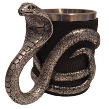 Imagem de Caneca Viking 3D Inox Medieval Cerveja Chopp 400Ml Serpente - Emp