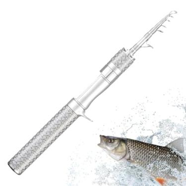 Imagem de Vara de pesca ultraleve, vara de pesca pequena | Vara de pesca portátil leve - Vara de pesca de fibra de carbono para viagens, adequada para pescar peixes pequenos
