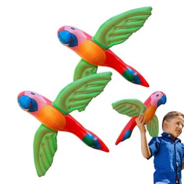 Imagem de Shakven Decoração de papagaio inflável, decoração de piscina de papagaio,Decoração de festa de animal de desenho animado | 2x brinquedo de piscina colorido, brinquedo de praia ao ar livre para praia,