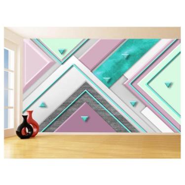 Imagem de Papel De Parede 3D Estilo Marmore Cores Formas 3,5M Mbr66 - Você Decor