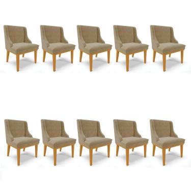Imagem de Kit 10 Cadeiras De Jantar Liz Suede Marrom Rato
