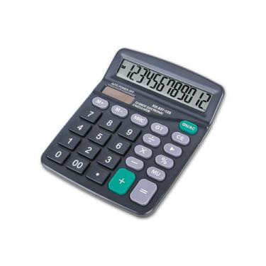Imagem de Marte Vanci Calculadora de 12 dígitos com tela LCD grande, calculadora básica de mesa com botões grandes, energia solar e bateria AA, para escritório, casa, escola (preto)