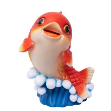 Imagem de Cofrinho de peixe de resina grande, decoração de quarto infantil com caixa econômica para meninos e meninas