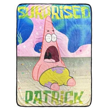 Imagem de Surreal Entertainment Nickelodeon Bob Esponja Calça Quadrada Suprised Patrick Design Plush Fleece Lap Throw 117 cm x 152 cm