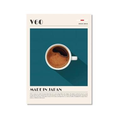 Imagem de Coffee Prints Cafe Latte Espresso Cappuccion Americano Cafe Poster Decoração de Cozinha Pintura em Tela Presente Decoração de Sala de Jantar (SKU5,20.3x30.5 cm = (20x30cm), Sem moldura)