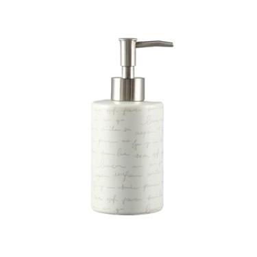 Imagem de hezhuhe2258 Dispensador de sabão escandinavo dispensador de sabão de cerâmica frasco líquido de lavagem de louça, loção multifuncional, dispensador de xampu (bege)