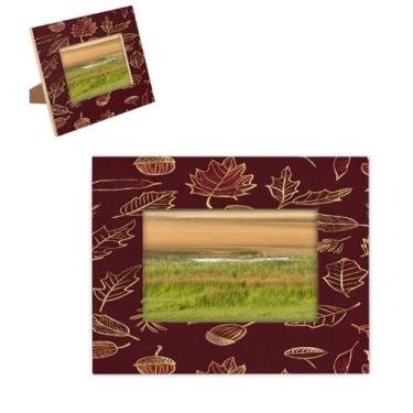 Imagem de hongjinglin Porta-retrato 12,76 x 17,78 cm, moldura vermelha de pinho de madeira para Halloween com tapete de parede e mesa, para decoração de casa e amigos da família, ideias de presente de casamento