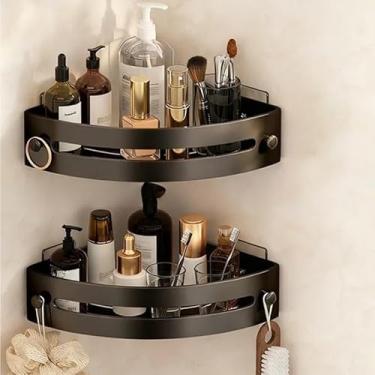 Imagem de Prateleira de Canto para Banheiro e Cozinha – Kit 1/2 Peças, Sem Perfuração com Suporte Adesivo Forte(2 Camadas)