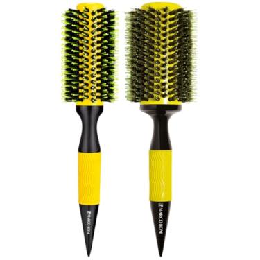 Imagem de Kit 2 Escova Térmica Em Cerâmica Marco Boni Cabelo Salão Premium Com Cerdas Duplas De Javali G GG