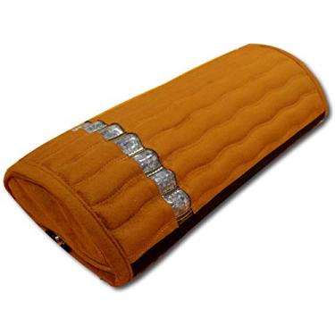 Imagem de Almofada de tapete de ametista infravermelha Ereada â€“ Almofada de íon e FIR de â€“ Pedras de ametista natural de grau de joia â€“ Espuma de memória â€“ Camurça de luxo, Rich Brown, Mini Pillow 16"L x 7.5"W x 3"H, 1