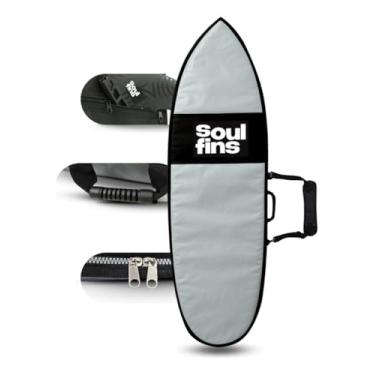 Imagem de Capa Prancha Surf Refletiva Soul Fins com Zíper Trator 10mm Anticorrosivo - Proteção Térmica para Viagem (Carro/Avião) - Bolso Externo (6'0, 6'3, 6'7) (Pranchas Até 6'0)