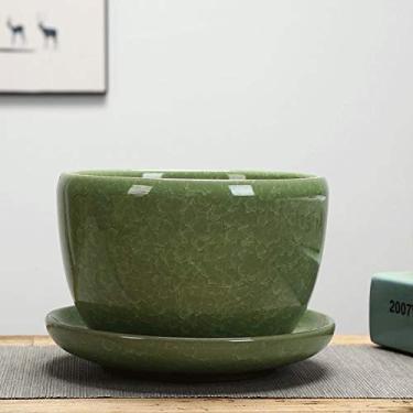 Imagem de Ice Crack Cerâmica Estilo Moderno Cacto Vaso para Casa e Jardim Cerâmica Vasos de Flores Decoração de Escritório Vaso Decorativo (Estilo 6-A