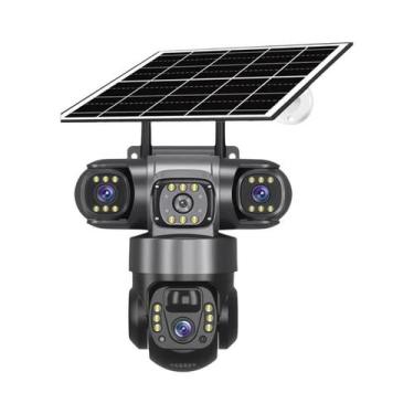 Imagem de Câmera IP Solar WiFi De 15MP Com 3 Lentes V380PRO 360 À Prova d'Água V