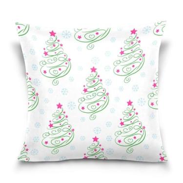 Imagem de Wassud Capas de almofada, árvores de Natal extravagantes, 50 x 50 cm, capa decorativa para sofá, sofá, casa, casa de fazenda, decoração de quarto