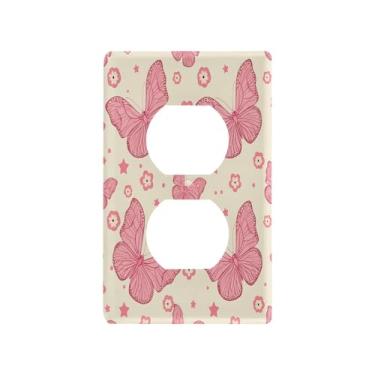 Imagem de Wassud Butterflies Cute Light Switch Cover Plate Decorativas Placas de Parede para Tomadas Elétricas Duplex 4,53 x 2,76 polegadas