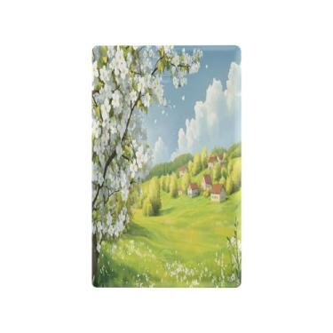 Imagem de Wassud Placa de cobertura de interruptor de luz primavera paisagem paisagem decorativa placa de parede para tomadas elétricas em branco 4,53 x 2,76 polegadas