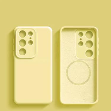 Imagem de Capa magnética de silicone líquido com carregamento sem fio para Samsung Galaxy S22 S23 S24 S25 Ultra Plus (para Galaxy S23+/creamh)