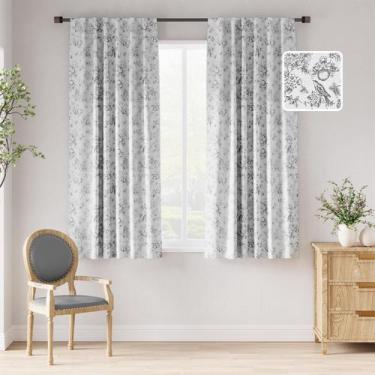 Imagem de Cortinas Blackout Jinchan Floral 95% Blackout 160x160cm 2 painéis