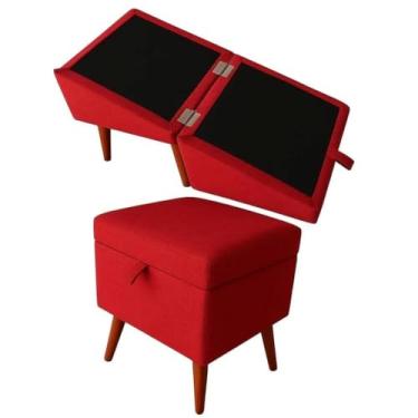 Imagem de Pufe Rampa Pet 2 em 1 para Cachorro e Gato – Ajuda seu Pet a Subir no Sofá com Conforto e Segurança(vermelho)