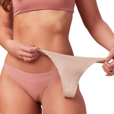 Imagem de Kit Com 2 Calcinhas Fio Dental Sem Costura Nayane Rodrigues, M, Chocol