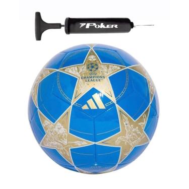 Imagem de Kit Bola Adidas Futebol de Campo UCL Champions League Club + Bomba de Ar Preta-Unissex