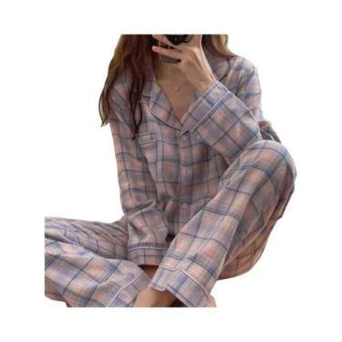 Imagem de Conjunto De Pijamas Femininos De Primavera E Outono Para Estudantes, C