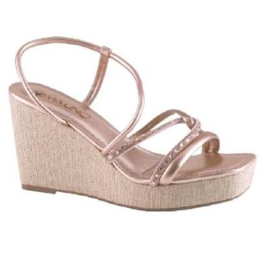Imagem de SANDALIA VIA UNO PLATAFORMA TIRAS BRILHO REF 608045SSAVV-Feminino
