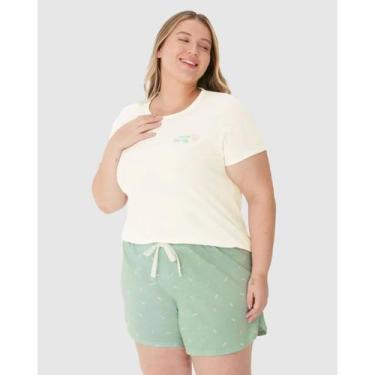 Imagem de Pijama Feminino Malha Plus Size Curto Malwee Ref. 130756 Cor:CremeTama