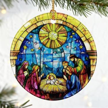 Imagem de Presentes Cristãos: Enfeites de Natal de Presépio (Decorações de Natal Religiosas) | Decoração de Natal Cristã, Decoração de Sagrada Família, Presentes Religiosos, Presente de Batismo e Presente de