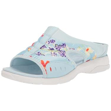Imagem de Easy Spirit Sandálias Rasteiras Femininas, Azul claro multi, 8.5 X-Wide