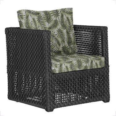 Imagem de 1 Poltrona Madri Alumínio Corda Náutica Estofado 5 Trama Preto