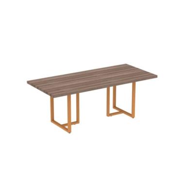 Imagem de Mesa Reunião Retangular 2000x900mm Pe40tub Walnut-laranja Picasso