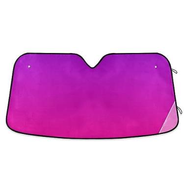 Imagem de Persianas de sol de carro gradiente rosa roxo, para-brisa de carro dobrável, proteção solar para carro, caminhão, SUV, acessórios de janela de carro