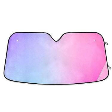 Imagem de Para-brisa de carro gradiente rosa roxo para carro, persianas de carro para janelas dianteiras, para SUV, carro, caminhão, acessórios de resfriamento de carro