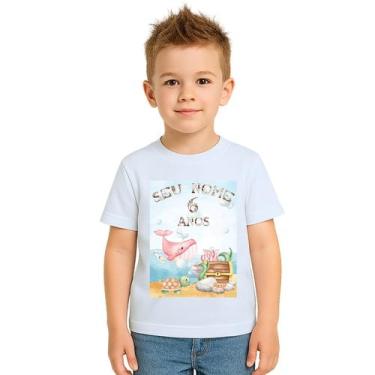 Imagem de Camiseta Fundo Do Mar Festa Estampa Personalizada - UseP4, Branco, Inf