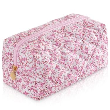 Imagem de UUYUUY Bolsa de maquiagem acolchoada, Rosa bebê, Bolsa de maquiagem