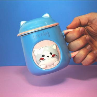 Imagem de Caneca Gatinho 3d Com Tampa E Colher - O Toque Charmoso Para Suas Bebidas!