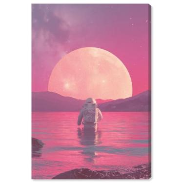 Imagem de Synthwave Spacewalker I Impressão em tela Astronauta Arte de parede por Art Remedy, Gallery Wrapped, 16 x 24