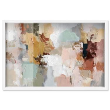 Imagem de Color of Earth I Shadowbox Print Abstract Wall Art por Art Remedy, moldura branca, 78 x 53 cm