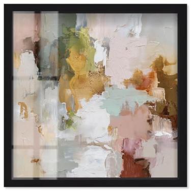 Imagem de Swirl of Joy IV Shadowbox Print Taupe Boho Wall Art por Art Remedy, moldura preta, 33 x 33