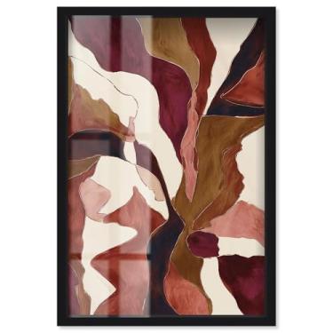 Imagem de Collage of a Red World IV Shadowbox Print Boho Brown Wall Art por Art Remedy, moldura preta, 53 x 78 cm