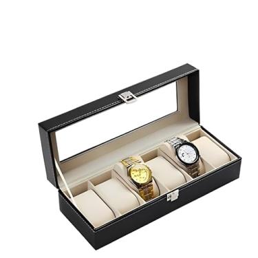 Imagem de Porta Relógio Maleta Caixa Organizadora Estojo Para Guardar Relógios Organizador Couro 12 Nichos, Ideal para e Aniversário(1 Unidade (06 nicho))
