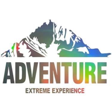 Imagem de 4 peças de decalque de vinil reflexivo à prova d'água Adventure Extreme Experience, adesivo com tema externo para portas de carros, janelas, para-choques e motocicletas (colorido)