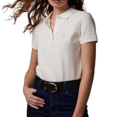 Imagem de Camisa Polo Feminina Dudalina MC Malha Piquet Branca - 087510-Feminino